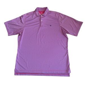 Fairway & Greene Men's Pink & Blue Stripe Performamce Golf Polo Size XL